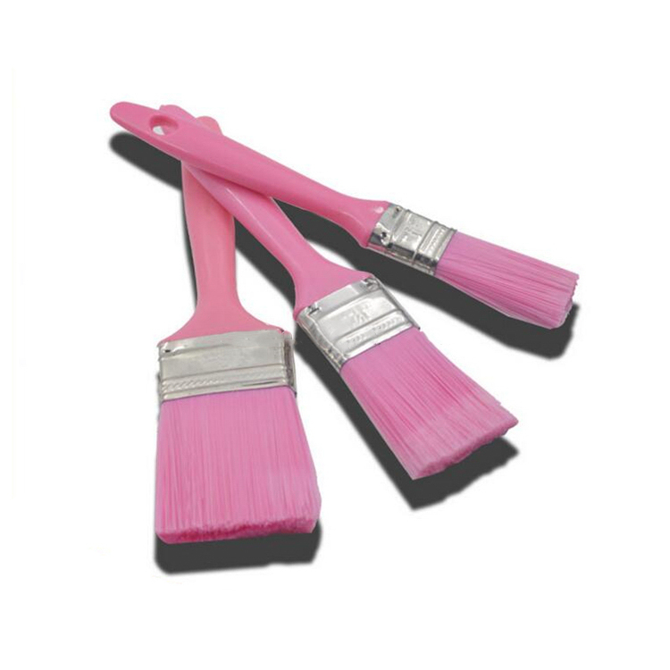 Conjunto de pincéis sintéticos de plástico rosa para pintura manual com preço barato